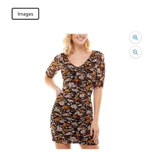 Floral Fun v-neck sexy dress NWOT Medium